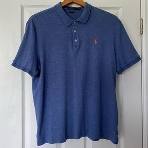 Polo by Ralph Lauren Mens Short Sleeve Polo Shirt LG Blue Classic Fit